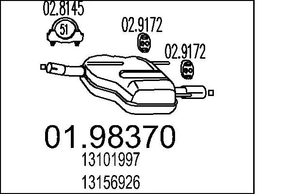 Zadný tlmič výfuku MTS 01.98370