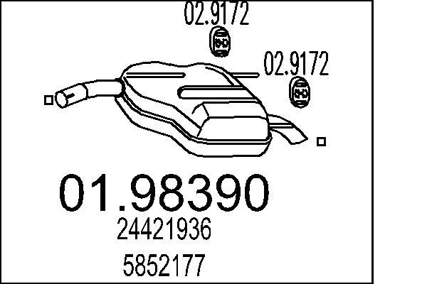 Zadný tlmič výfuku MTS 01.98390