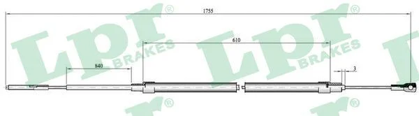 Cable Pull, parking brake LPR C0073B
