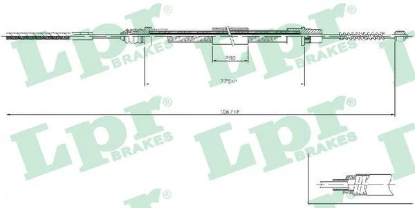 Cable Pull, parking brake LPR C0209B
