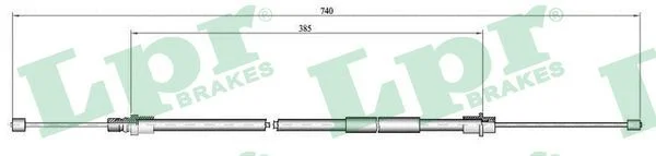 Cable Pull, parking brake LPR C0649B