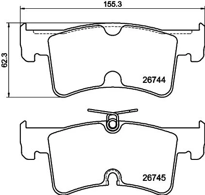 Brake Pad Set, disc brake HELLA 8DB 355 045-951