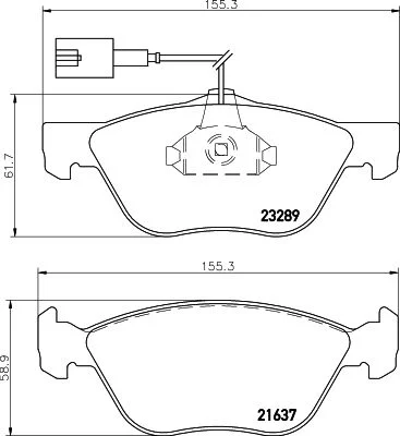 Sada brzdových platničiek, kotúčová brzda HELLA 8DB 355 007-931