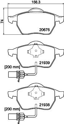 Sada brzdových platničiek, kotúčová brzda HELLA 8DB 355 008-411