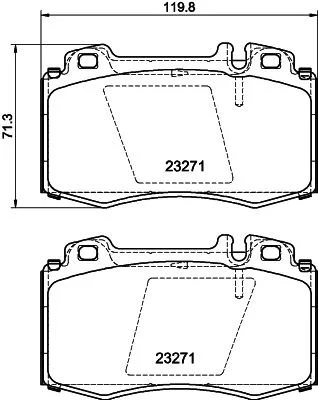 Sada brzdových platničiek, kotúčová brzda HELLA 8DB 355 008-691