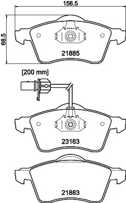 Brake Pad Set, disc brake HELLA 8DB 355 008-931