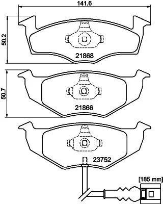 Sada brzdových platničiek, kotúčová brzda HELLA 8DB 355 009-801