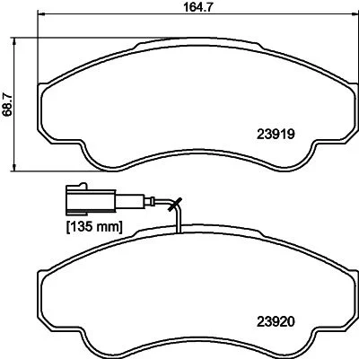 Sada brzdových platničiek, kotúčová brzda HELLA 8DB 355 010-401