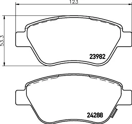 Sada brzdových platničiek, kotúčová brzda HELLA 8DB 355 012-831