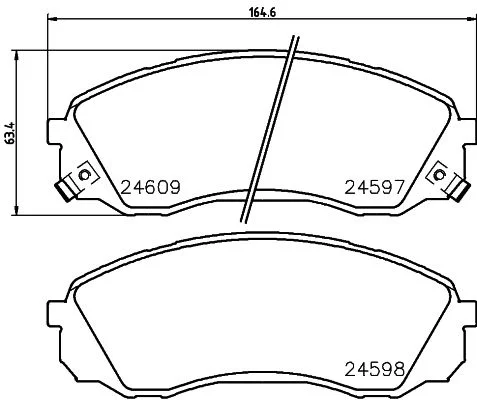 Sada brzdových platničiek, kotúčová brzda HELLA 8DB 355 013-541