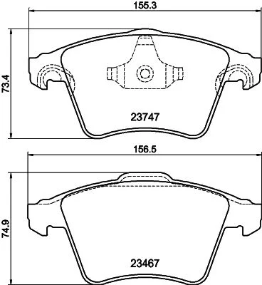 Sada brzdových platničiek, kotúčová brzda HELLA 8DB 355 013-811
