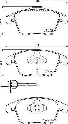 Sada brzdových platničiek, kotúčová brzda HELLA 8DB 355 013-861