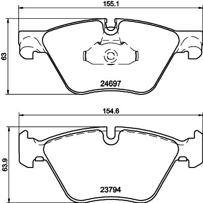 Sada brzdových platničiek, kotúčová brzda HELLA 8DB 355 014-351
