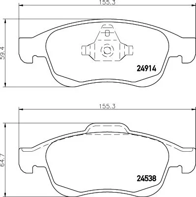 Sada brzdových platničiek, kotúčová brzda HELLA 8DB 355 014-791