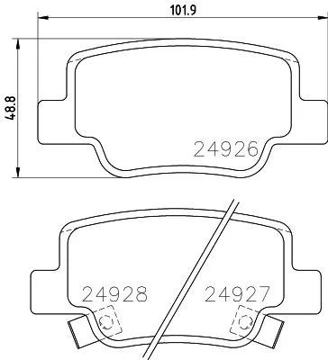 Brake Pad Set, disc brake HELLA 8DB 355 014-891