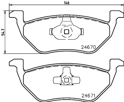 Brake Pad Set, disc brake HELLA 8DB 355 014-951