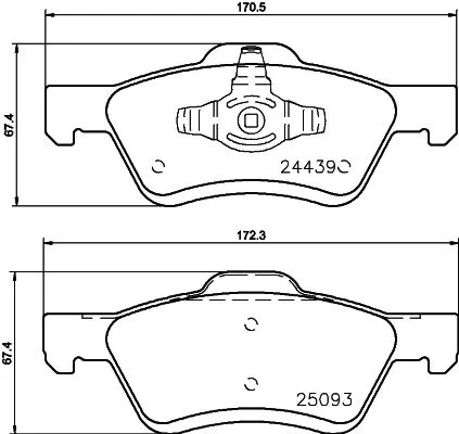 Sada brzdových platničiek, kotúčová brzda HELLA 8DB 355 014-961