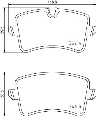 Sada brzdových platničiek, kotúčová brzda HELLA 8DB 355 016-001
