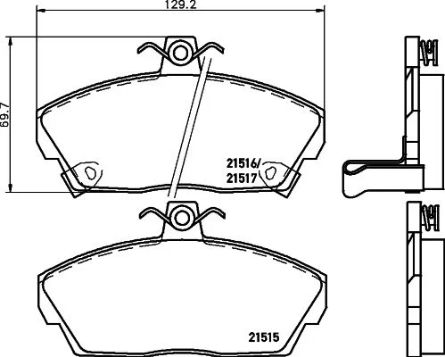 Sada brzdových platničiek, kotúčová brzda HELLA 8DB 355 018-031