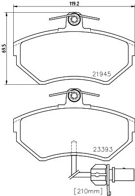 Sada brzdových platničiek, kotúčová brzda HELLA 8DB 355 018-451