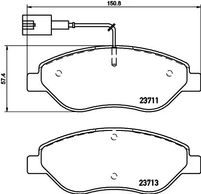 Sada brzdových platničiek, kotúčová brzda HELLA 8DB 355 020-561