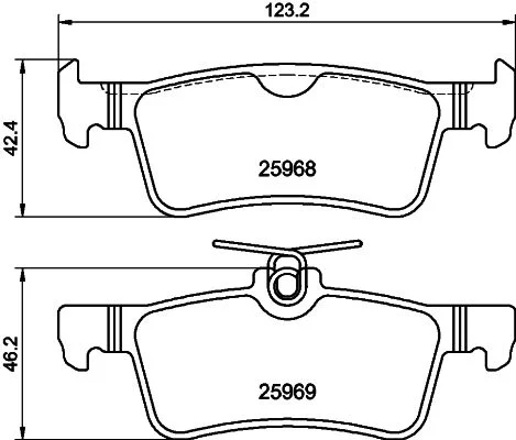 Sada brzdových platničiek, kotúčová brzda HELLA 8DB 355 021-701