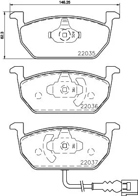 Brake Pad Set, disc brake HELLA 8DB 355 021-951