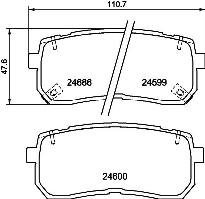 Sada brzdových platničiek, kotúčová brzda HELLA 8DB 355 023-231