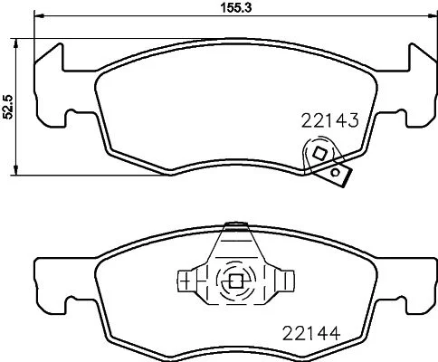 Sada brzdových platničiek, kotúčová brzda HELLA 8DB 355 023-261