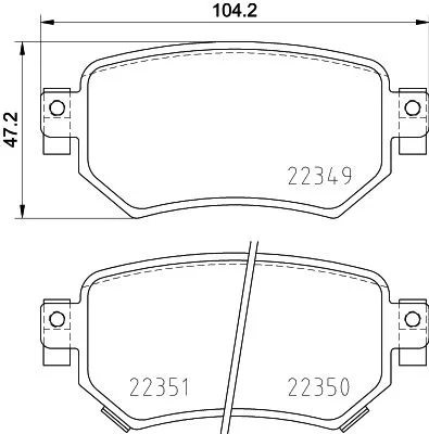 Sada brzdových platničiek, kotúčová brzda HELLA 8DB 355 025-561