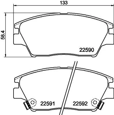 Sada brzdových platničiek, kotúčová brzda HELLA 8DB 355 025-741