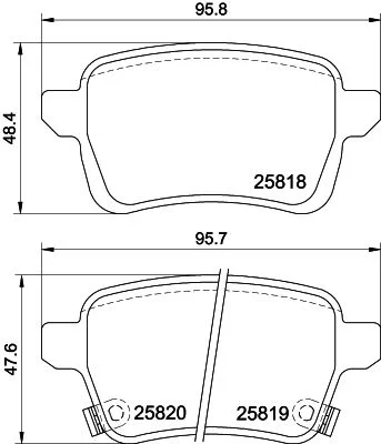 Sada brzdových platničiek, kotúčová brzda HELLA 8DB 355 036-431