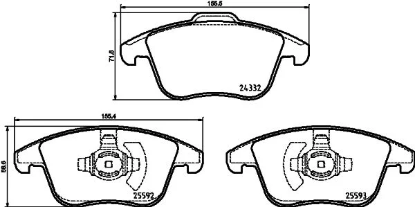 Sada brzdových platničiek, kotúčová brzda HELLA 8DB 355 037-781