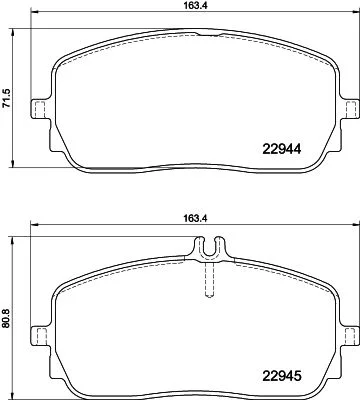 Sada brzdových platničiek, kotúčová brzda HELLA 8DB 355 039-011