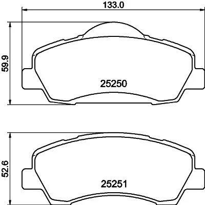 Sada brzdových platničiek, kotúčová brzda HELLA 8DB 355 040-561