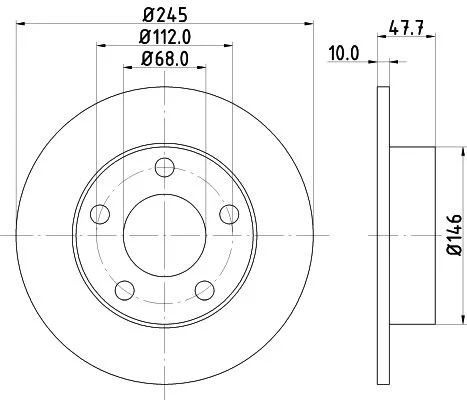 Brzdový kotúč HELLA 8DD 355 105-681