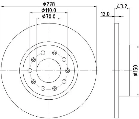 Brake Disc HELLA 8DD 355 116-671