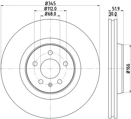 Brzdový kotúč HELLA 8DD 355 117-181