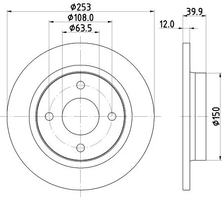 Brzdový kotúč HELLA 8DD 355 126-611