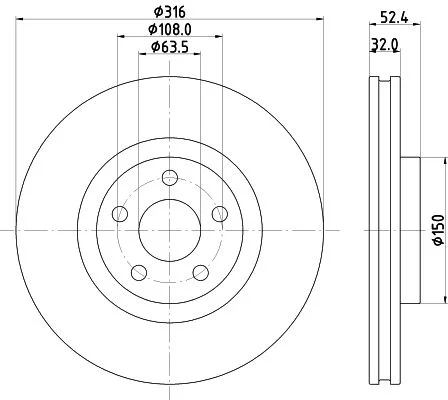Brake Disc HELLA 8DD 355 126-701