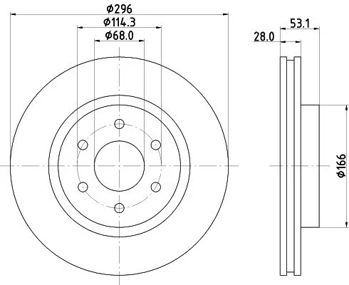 Brzdový kotúč HELLA 8DD 355 126-841
