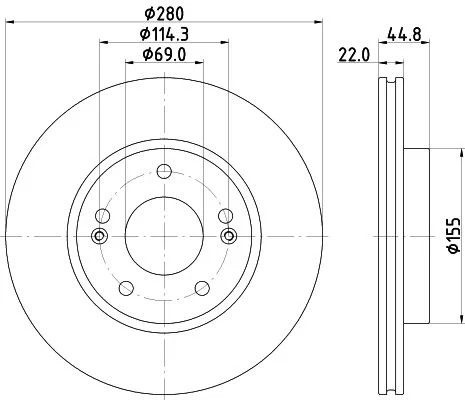 Brzdový kotúč HELLA 8DD 355 132-641