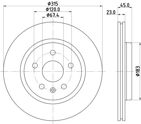 Brake Disc HELLA 8DD 355 132-751