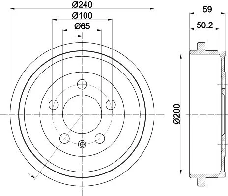 Brzdový bubon HELLA 8DT 355 300-371