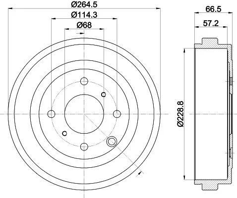 Brake Drum HELLA 8DT 355 303-231