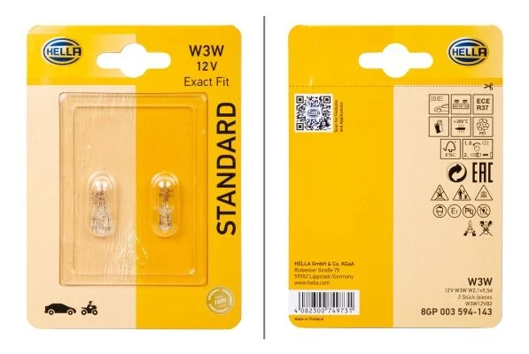 Bulb, direction indicator HELLA 8GP 003 594-143