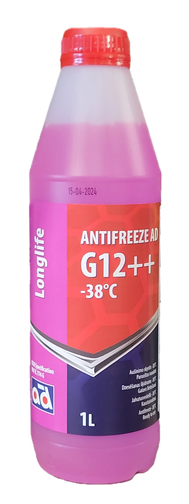 ANTIFREEZE AD -38C G12++ 1L AD ANTIFREEZE AD -38C G12++ 1L