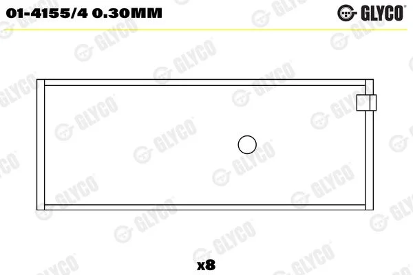 Connecting Rod Bearing Shell GLYCO 01-4155/4 0.30mm
