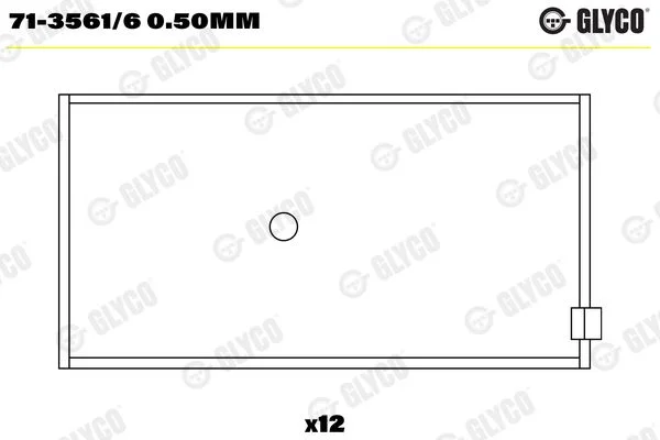 Connecting Rod Bearing Shell GLYCO 71-3561/6 0.50mm