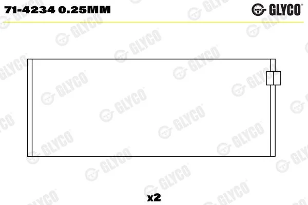 Connecting Rod Bearing Shell GLYCO 71-4234 0.25MM